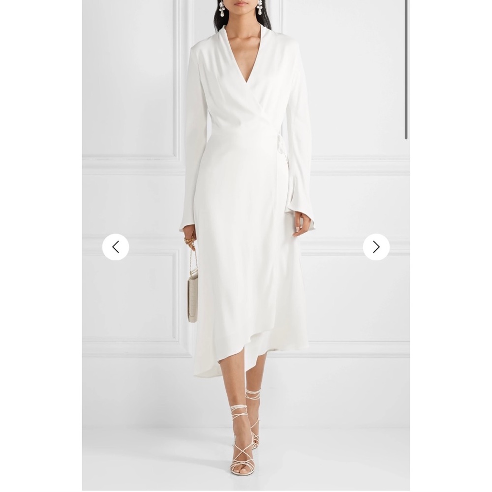 VANESSA COCCHIARO
The Rose asymmetric satin midi wrap dress